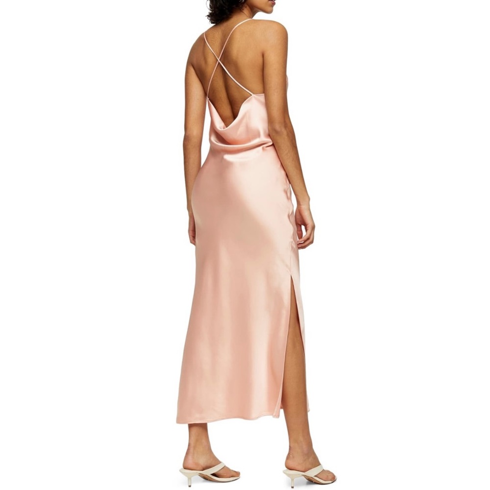 Topshop Cowl Back Satin Slip Dress